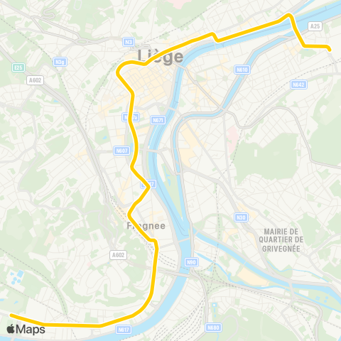 TEC Liège - Verviers Coronmeuse / Expo - St-Lambert - Guillemins-Standard map