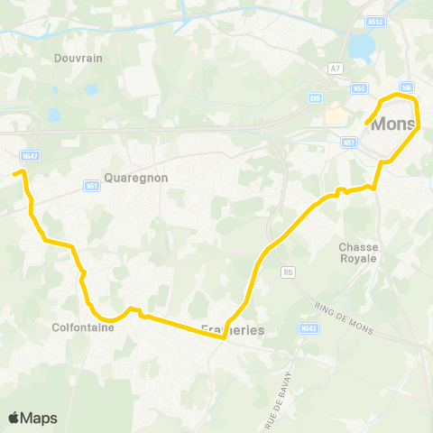 TEC Mons - Saint-Ghislain map