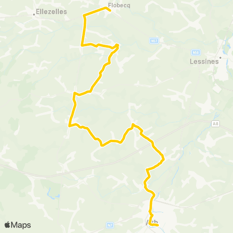 TEC Ath - Ellezelles map