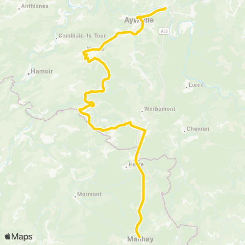 TEC Manhay - Aywaille - Remouchamps map