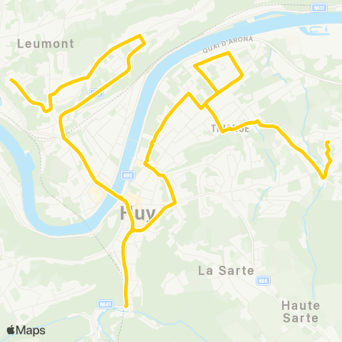 TEC St-Etienne-au-Mont - Huy - Tihange Vieux Floricots map