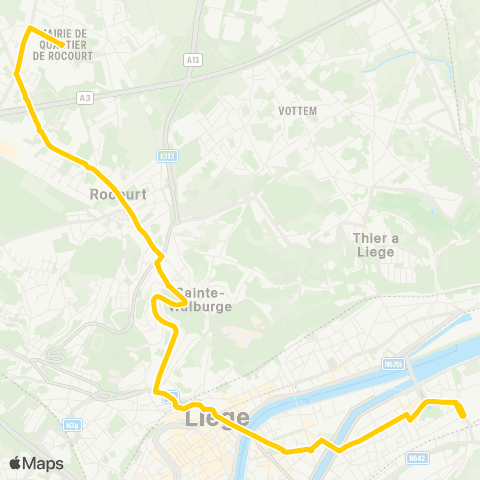 TEC Bressoux - St-Lambert - Rocourt map