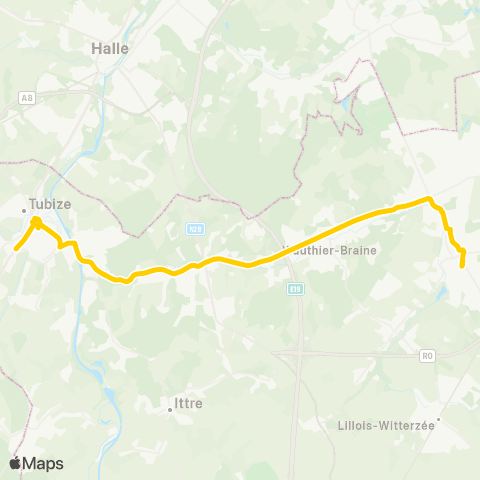 TEC Braine-l'Alleud - Tubize map