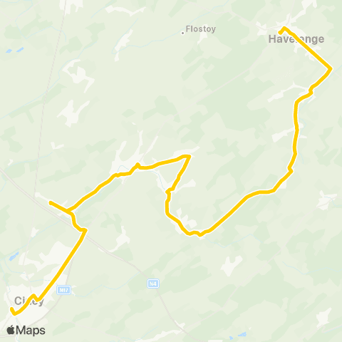 TEC Ciney - Havelange map