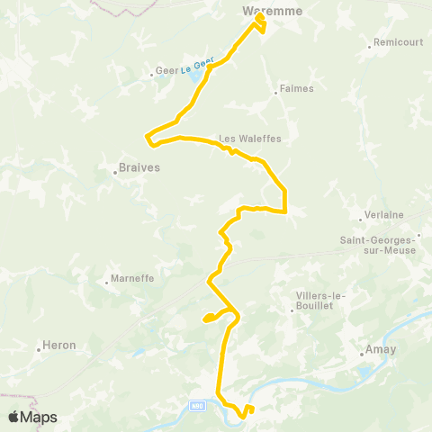 TEC Huy - Waremme map