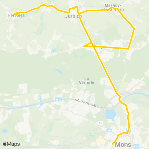 TEC Mons - Jurbise map