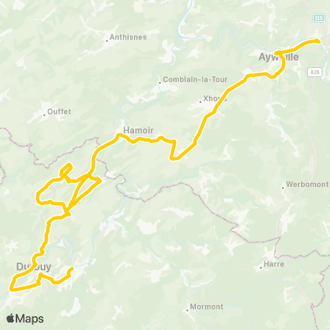 TEC Aywaille - Hamoir - Durbuy - Barvaux - Bomal map