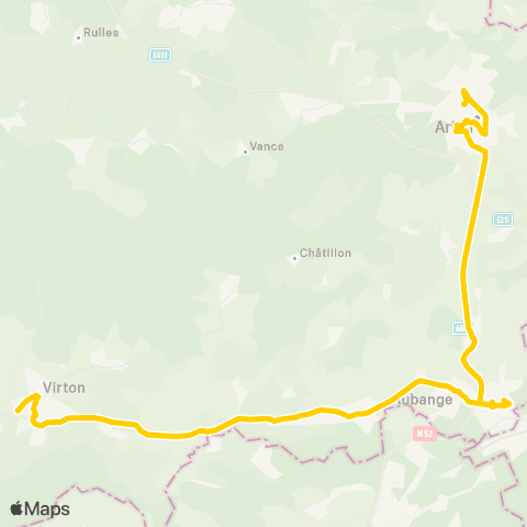 TEC Virton - Athus - Arlon map