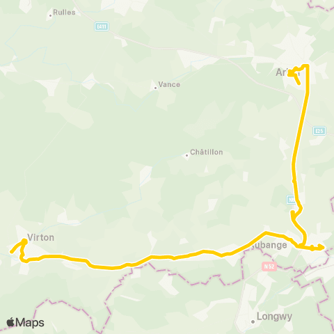 TEC Virton - Athus - Arlon map