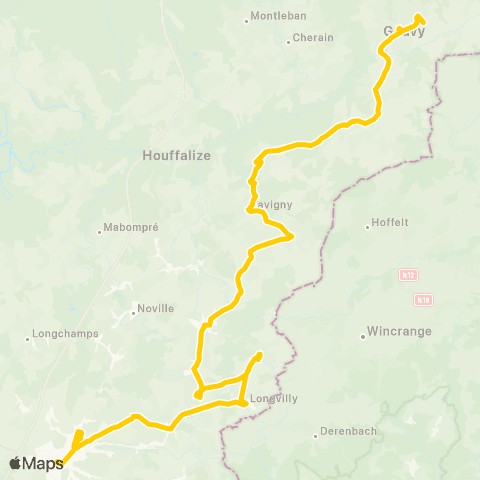 TEC Gouvy - Tavigny - Bastogne map