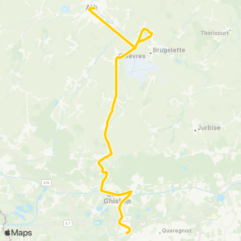 TEC Ath - Saint-Ghislain map