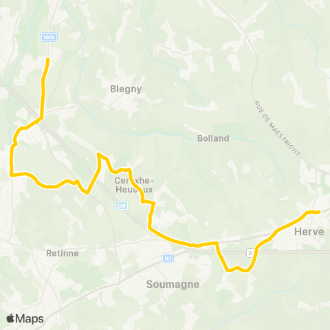 TEC Housse - Barchon - Tignée - Cerexhe - Melen - Herve map