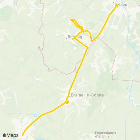 TEC Soignies - Br.-le-Comté - Rebecq - Tubize - Halle map