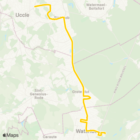 TEC Uccle / Ukkel (Héros) - Argentueil (Berlaymont) map