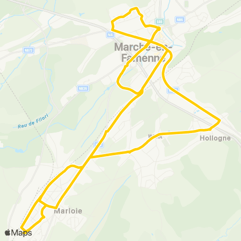 TEC Marche - les Fourches - Marloie map