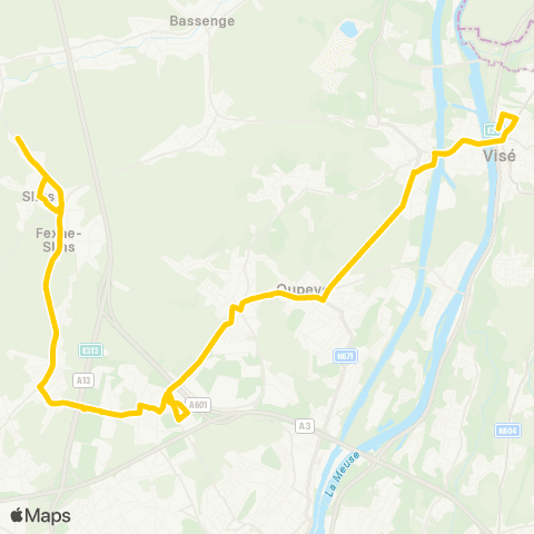 TEC Slins - Milmort - Oupeye - Visé map