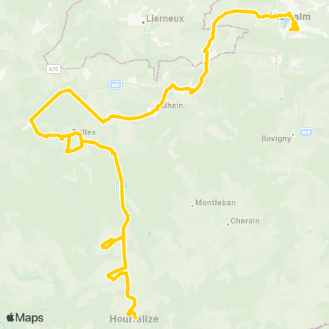 TEC Houffalize - Hébronval - Vielsalm map