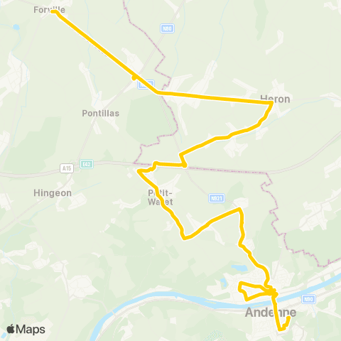 TEC Andenne - Forville map