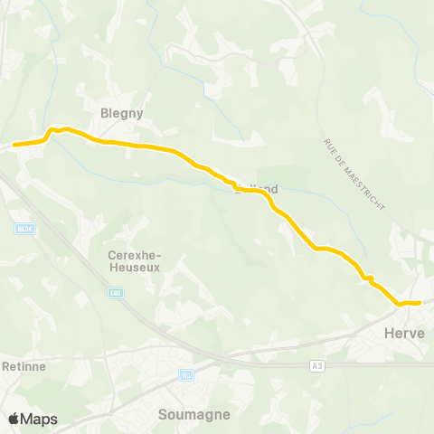 TEC Barchon - Blegny - Bolland - Herve map
