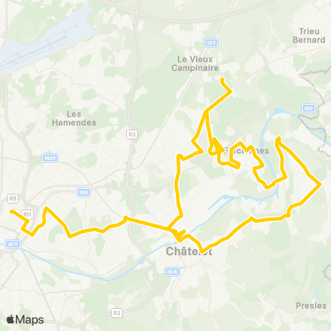 TEC Châtelet - Farciennes - Roselies - Charl (Palais) map