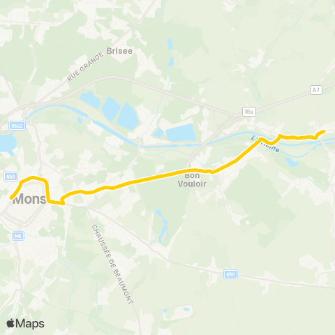 TEC Thieu - Mons map