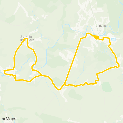 TEC Thuin - Ragnies - Biercée - Thuin map