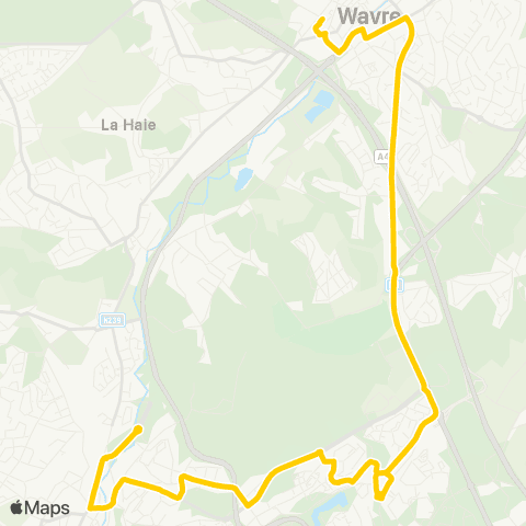 TEC Ottignies - Louvain-la-Neuve - Wavre map