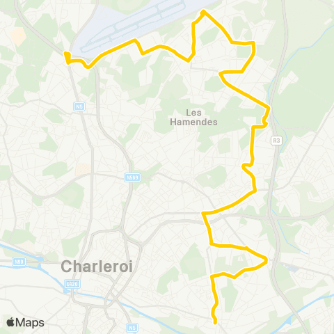 TEC Jumet Madeleine-Ransart-Gilly-Mont / S / Sambre Pl. map