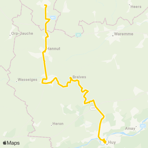 TEC Huy - Hannut - Landen map