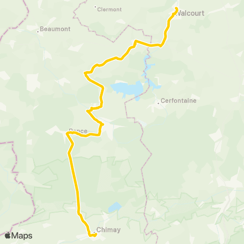 TEC Walcourt - Froidchapelle - Chimay map