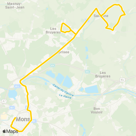 TEC Mons - Casteau map