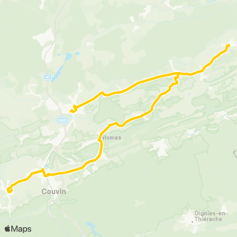 TEC Pesche - Couvin - Dourbes - Mariembourg map