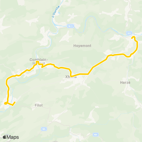 TEC Aywaille - Hamoir map