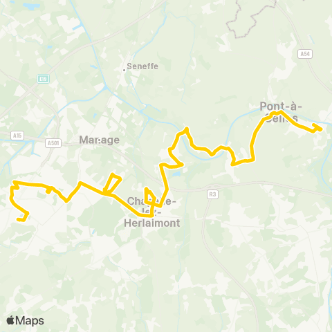 TEC La Louvière - Luttre map