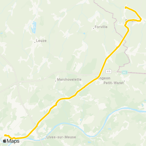 TEC Namur - Acosse map