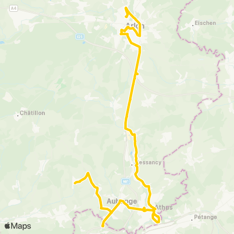 TEC Battincourt - Athus - Arlon map