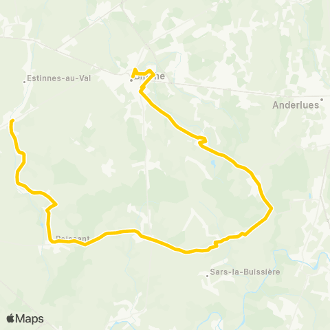 TEC Binche - Estinnes map