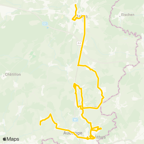 TEC Battincourt - Athus - Differt - Arlon map