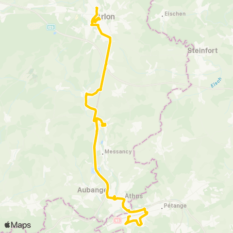 TEC Rodange - Arlon map