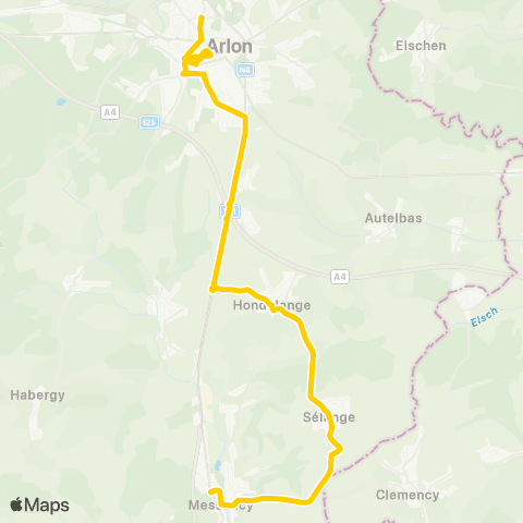 TEC Messancy - Hondelange - Arlon map