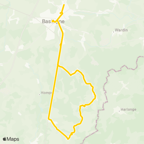 TEC Bastogne - Villers-la-Bonne-Eau map