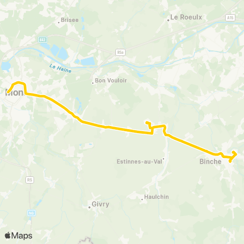 TEC Mons - Binche map