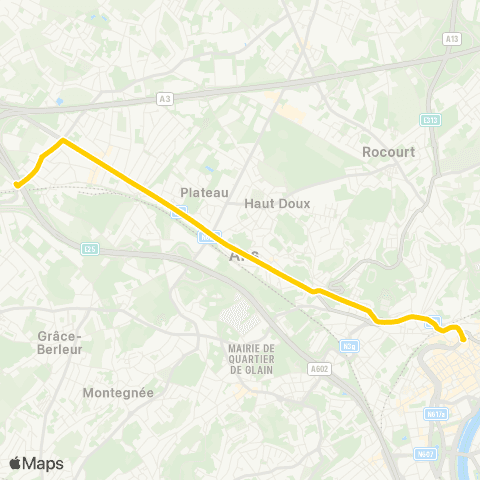 TEC St-Lambert - Ans - Loncin map