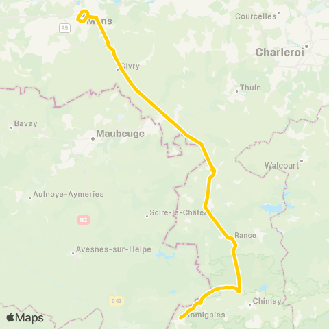 TEC Momignies Place - Mons map