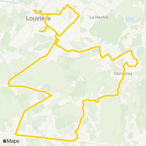 TEC La Louvière - Morlanwelz - Binche map