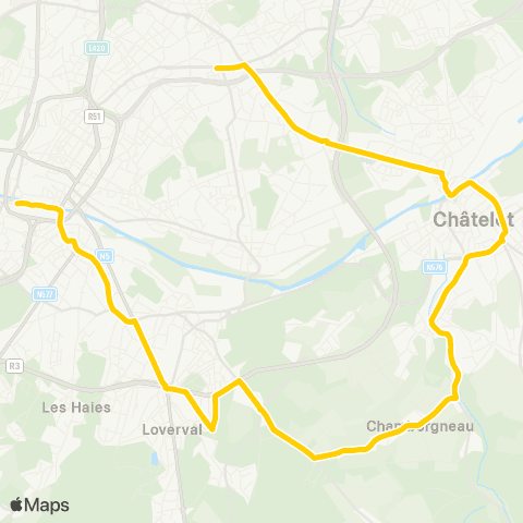TEC Gare Centrale - Bouffioulx - Gilly (Gazomètre) map