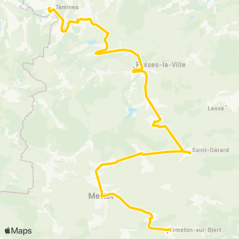 TEC Tamines - Ermeton-sur-Biert map