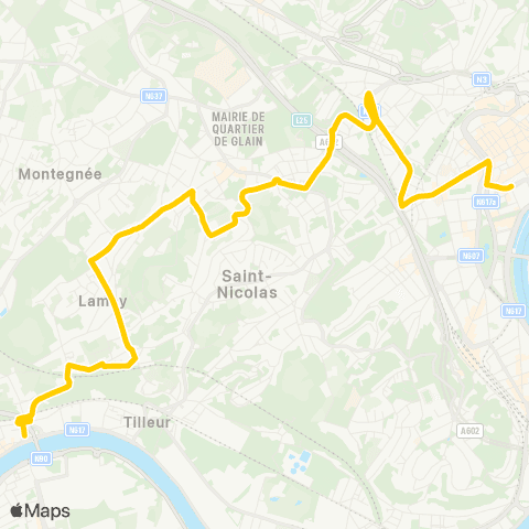 TEC Pl. des Carmes - St-Nicolas - Pansy - Jemeppe map