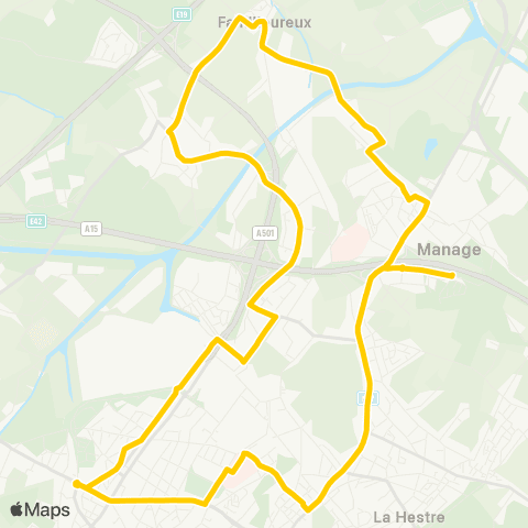 TEC Manage - Familleureux - la Louvière - Manage map