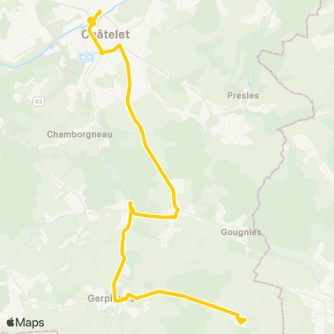 TEC Chatelineau - Acoz - Fromiée map